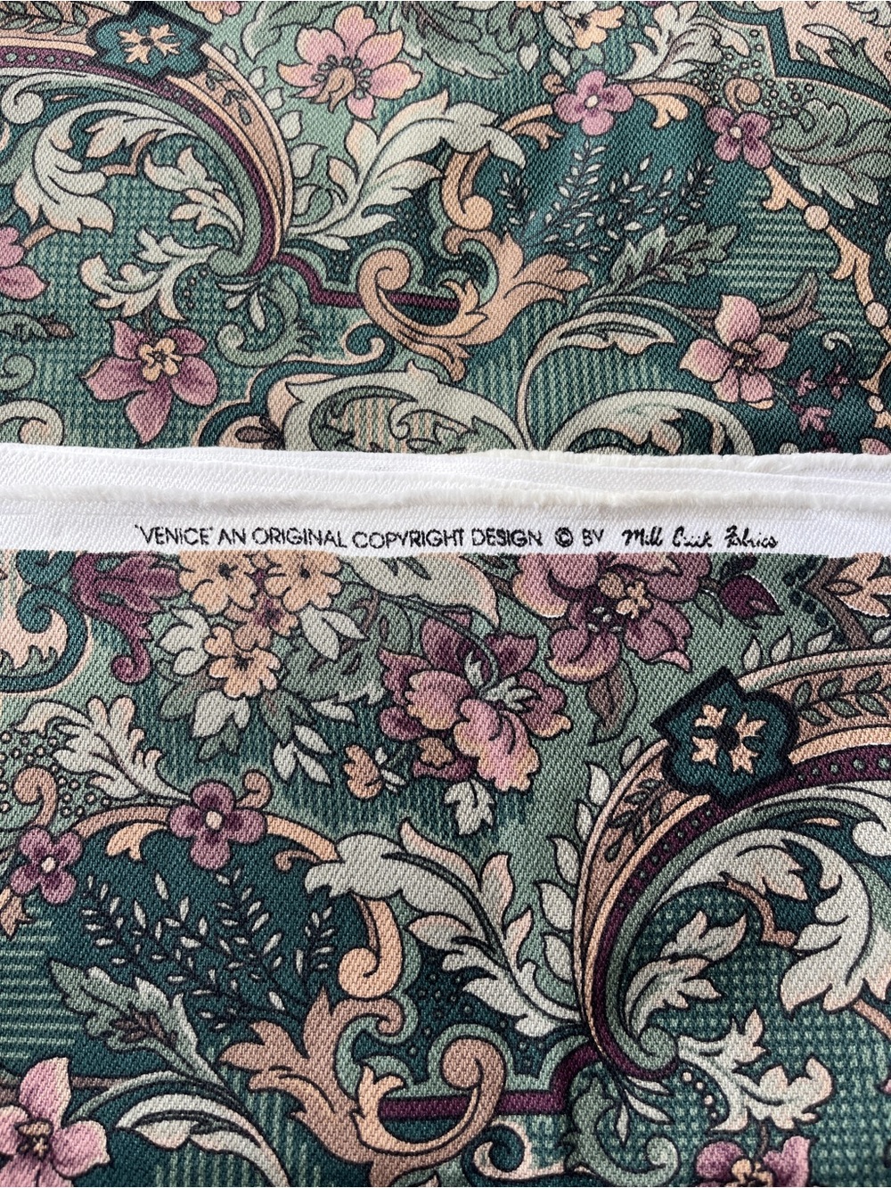 Mill Creek Fabrics Vintage Floral "Venice" Brocade Textile | 2 metres